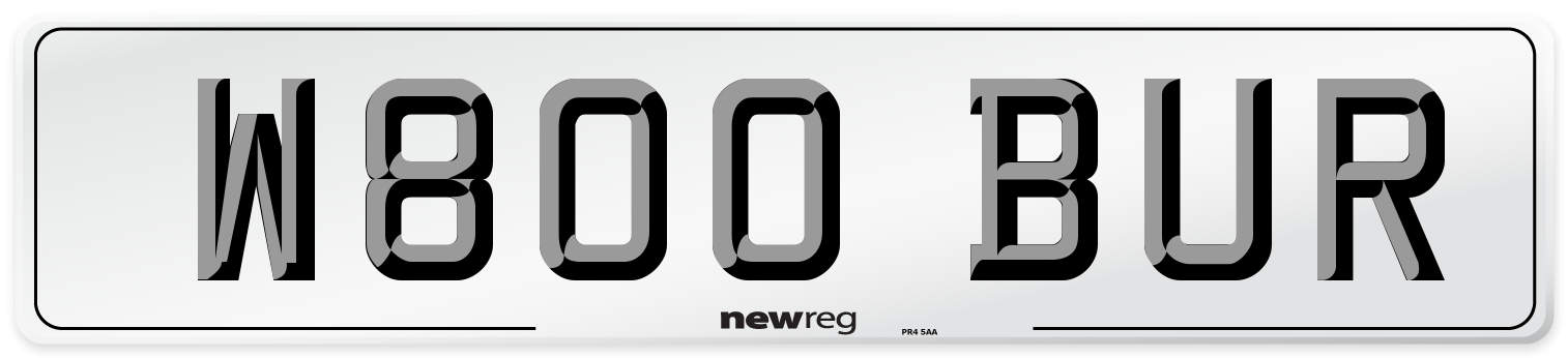 W800 BUR Number Plate from New Reg